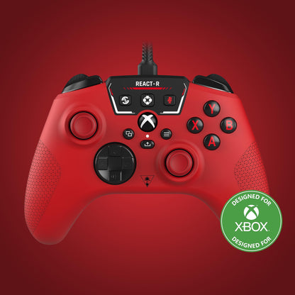 - Turtle Beach | React-R Red Wired Gaming Controller | Audio Controls, Mappable Buttons & Textured Grips  -