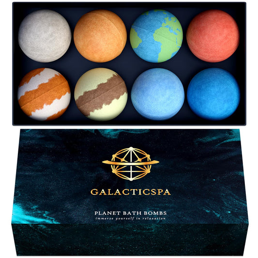 - Galacticspa Planet Themed Bath Bombs | 8 x 60g Handmade Luxury Bubble Bath Fizzer Set -