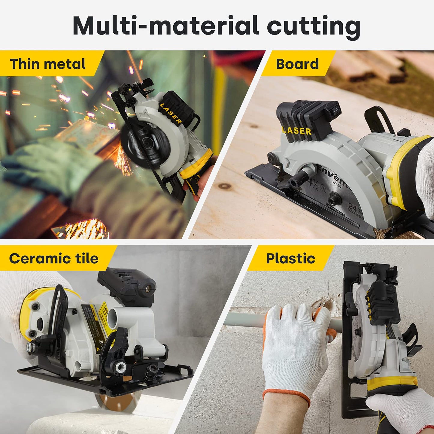 - Enventor Mini Circular Saw | 705W 3500RPM Pure Copper Motor Compact Electric Circular Saw | Laser Guide -