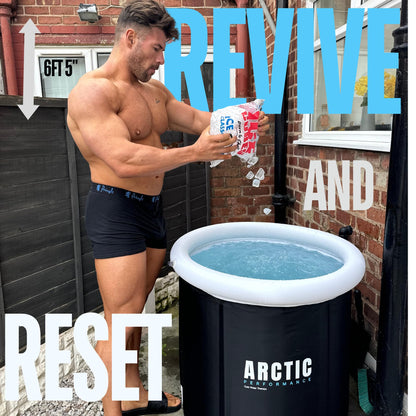 Arctic Performance® Ice Bath Tub for Recovery - XL Cold Water Therapy Tub for Athletes and Cold Plunge - 5 Layers Portable Outdoor Ice Bath Plunge Pool - Black 360L