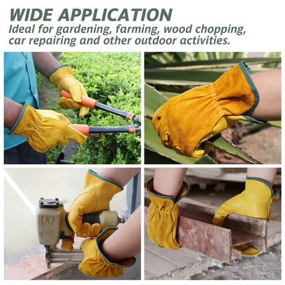 - EINSKEY Gardening Gloves | Tough Thorn Proof Leather Safety Work Gloves | Heavy Duty Rigger Protective Gloves with Strong Grip -