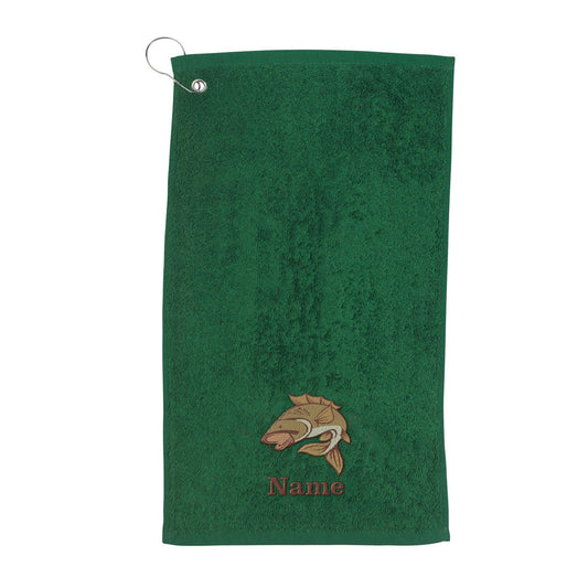 - Fishing Gifts for Men | Personalised Fishing Towel Accessories Gear | Luxury Embroidered 100% Cotton and Microfibre Towels -