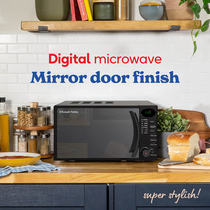 - Russell Hobbs| 17 Litre | 700 W | Black Digital Solo Microwave | 5 Power Levels -