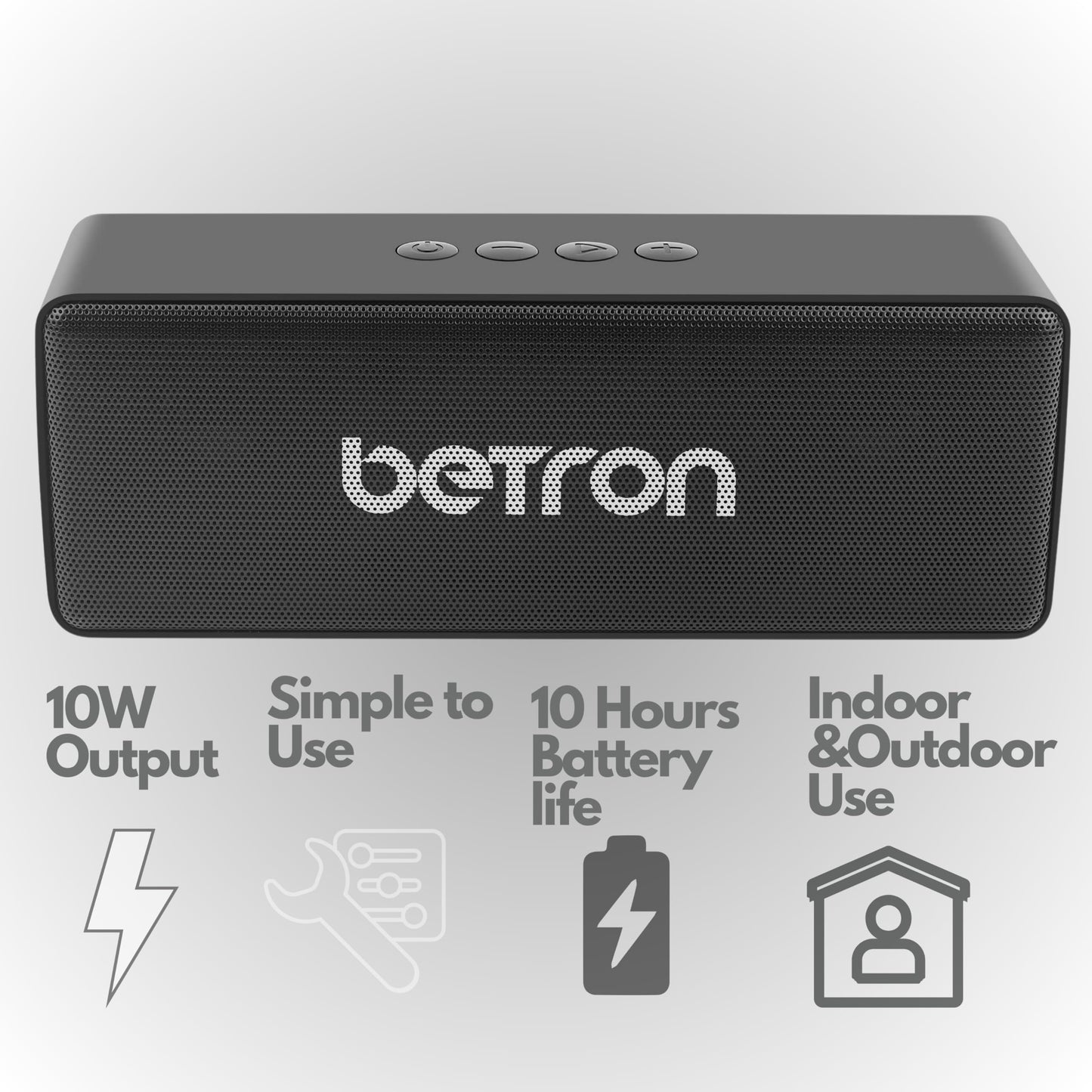 Betron Bluetooth Speaker, Portable, Wireless Connection, Dual Driver, with Microphone, 10W, for Travel Indoor and Outdoor, (D51)