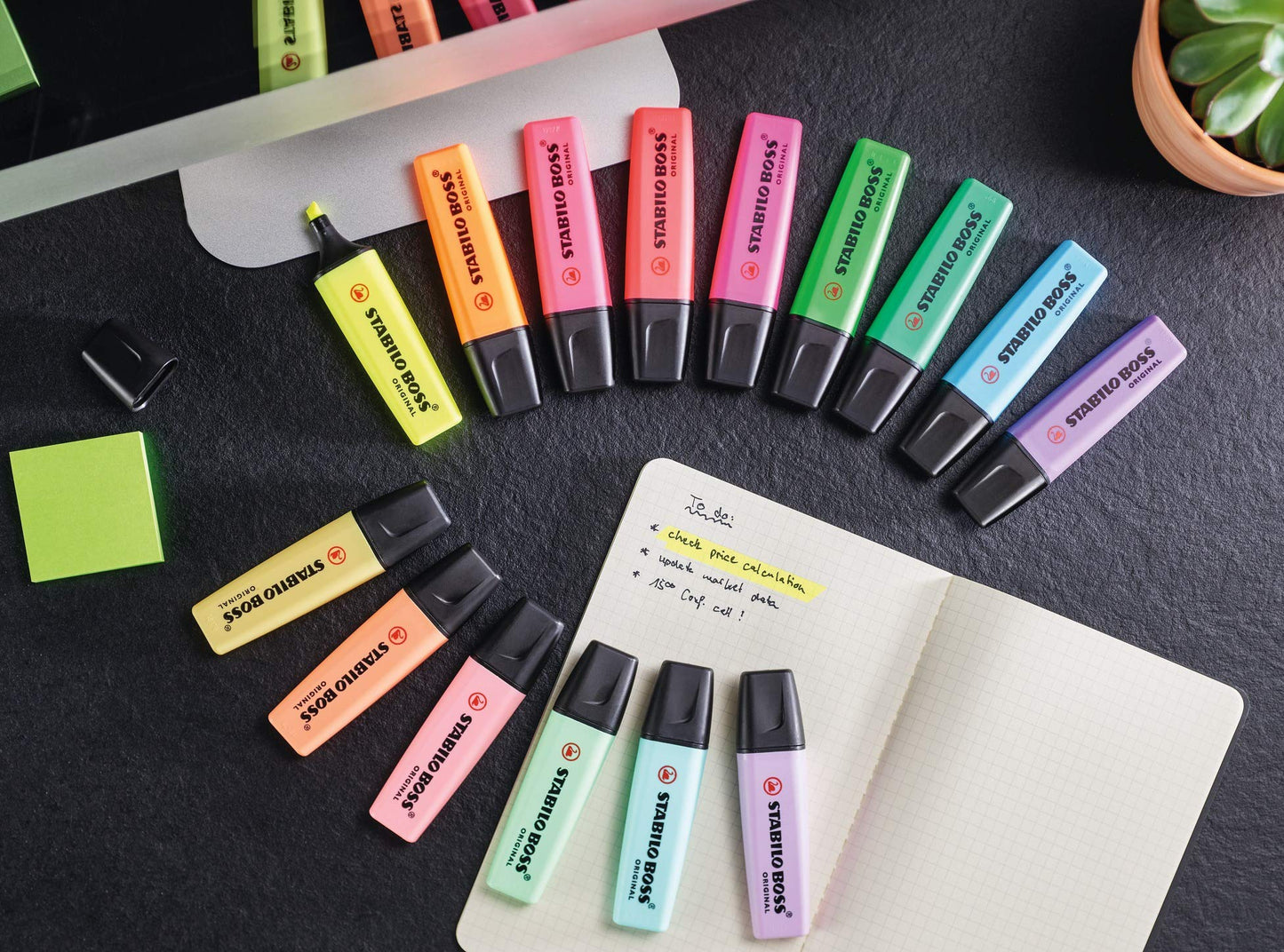 - Highlighter | STABILO BOSS ORIGINAL | Pack of 8 | Assorted colours -