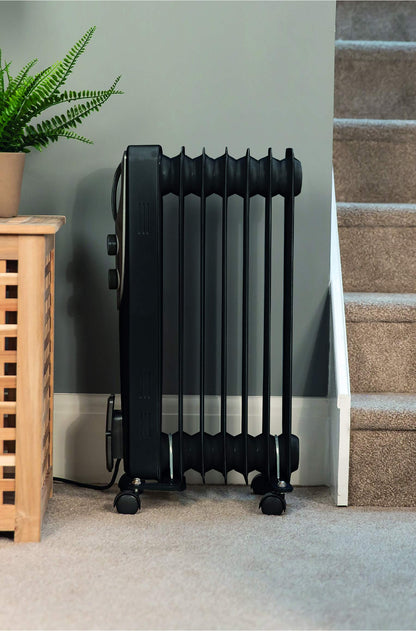 - Russell Hobbs 1500W/1.5KW Oil Filled Radiator | 7 Fin Portable Electric Heater -