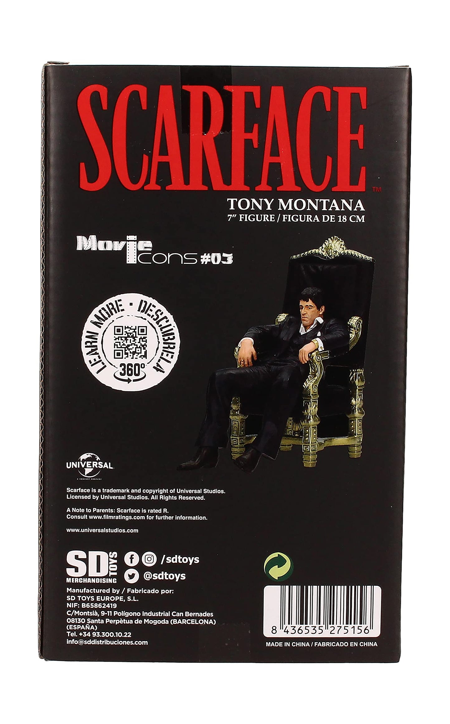 - SD Toys | Scarface statuette PVC Movie Icons | Tony Montana | 18 cm -