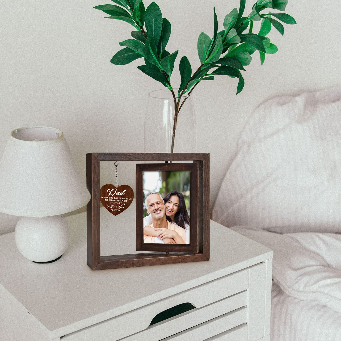 Dad Birthday Gifts - 4x6 Rotating Picture Frame, Photo Frame Gifts for Dad from Daughter, Dad Birthday Gifts Presents from Son, Christmas Father's Day Thanksgiving Gifts for Dad Daddy Father