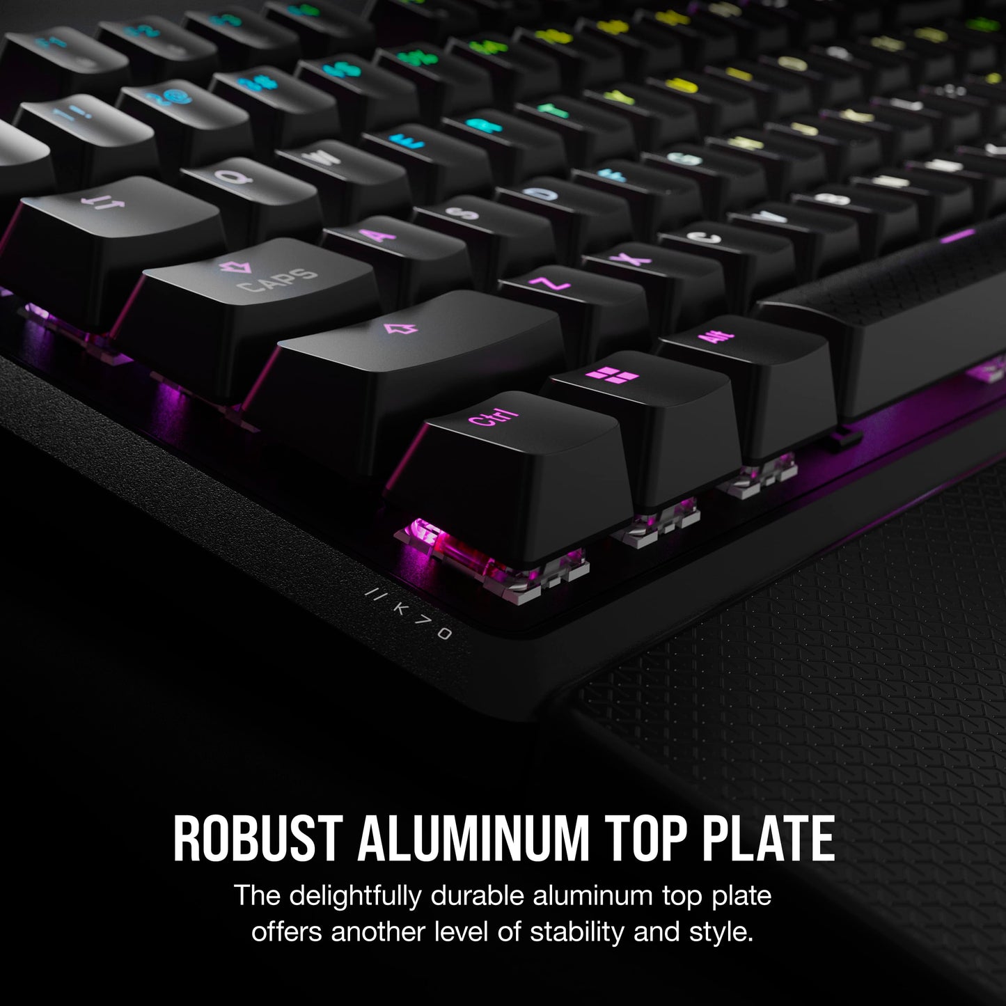 CORSAIR K70 CORE RGB Mechanical Wired Gaming Keyboard with Palmrest – Pre-lubricated Corsair MLX Red Linear Switches – Sound Dampening – iCUE Compatible – QWERTY UK – PC, Mac, PS5, PS4, Xbox – Black
