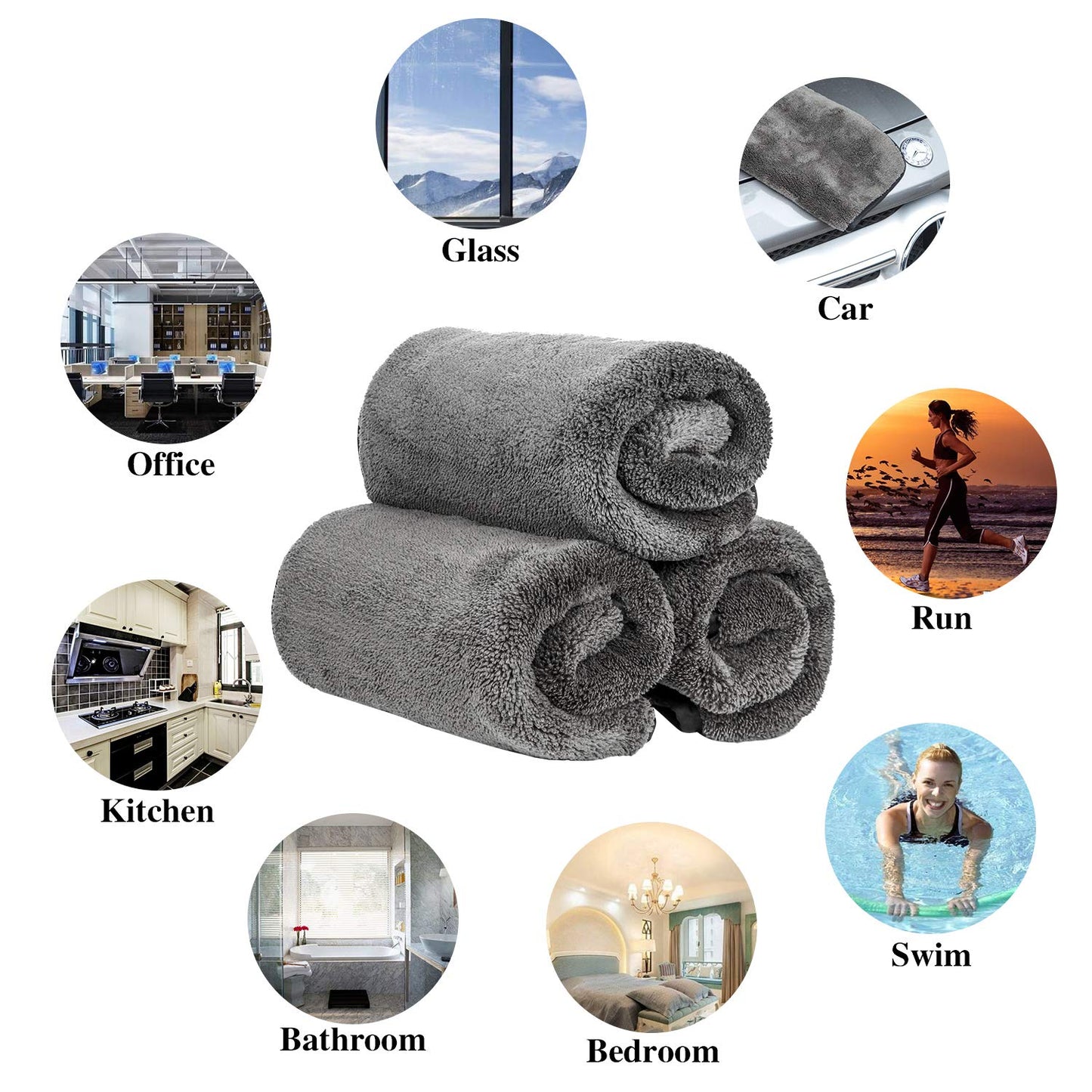 - GTF Microfibre Car Cleaning Cloths | Upgraded 1200gsm Ultra-Thick Car Drying Towel -