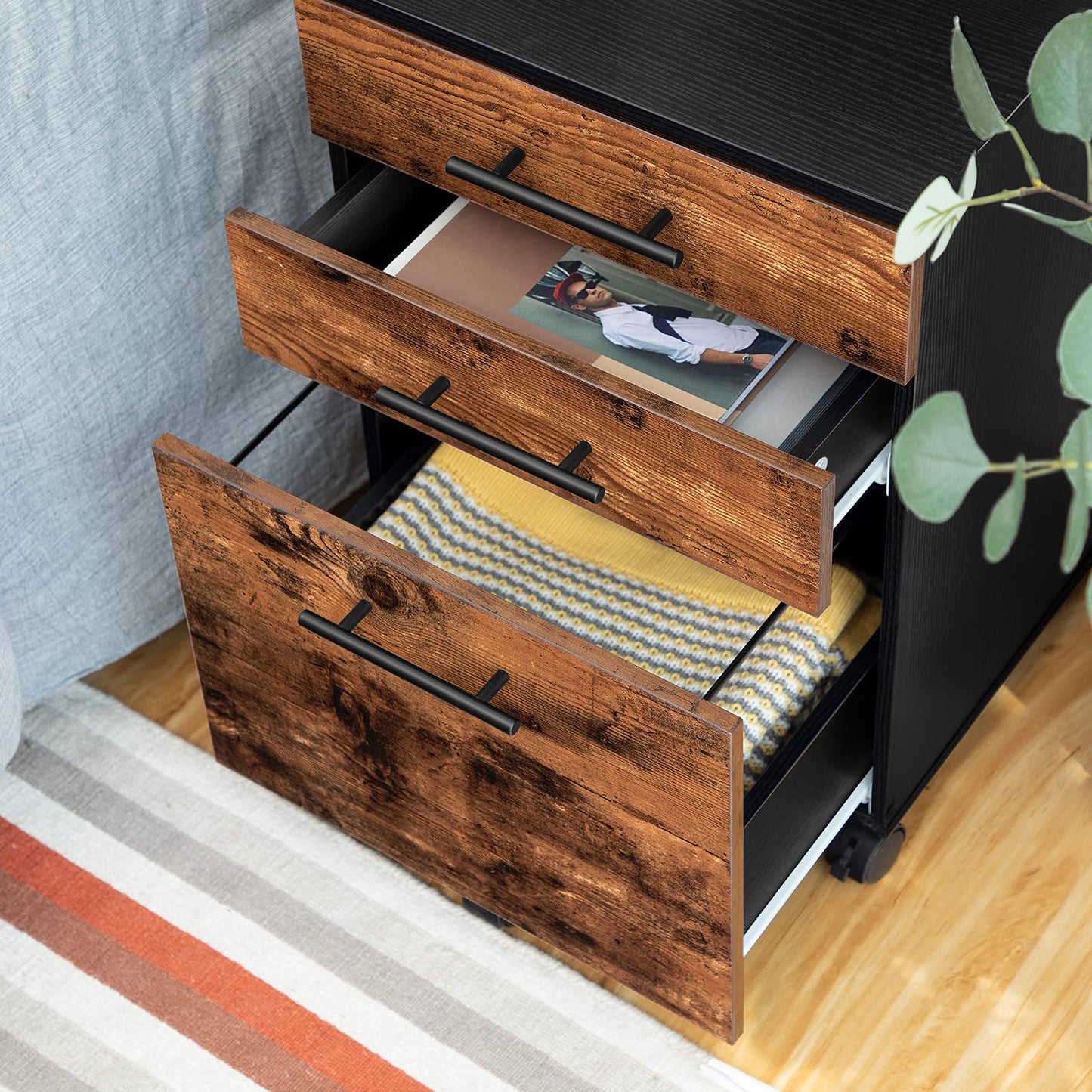 - HOOBRO Filing Cabinet | 3-Drawer File Cabinet | Office Cabinet for Home Office -