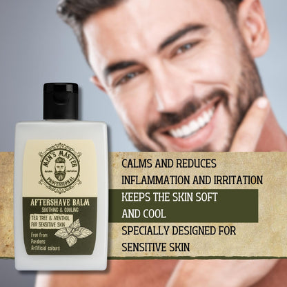 - Men's Master Aftershave Balm | Green Tea and Menthol | After Shave for Men -