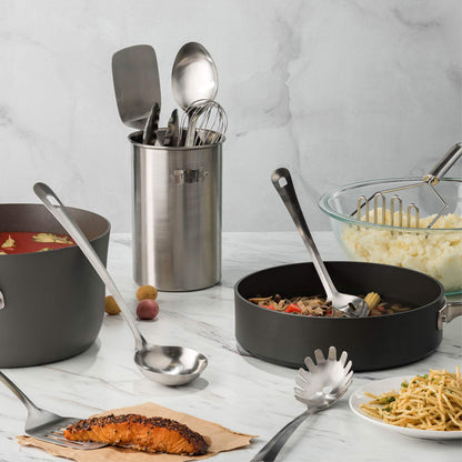 - FineDine Kitchen Utensils Set | 10-Piece | Stainless-Steel Cooking Utensils w/Spoons -