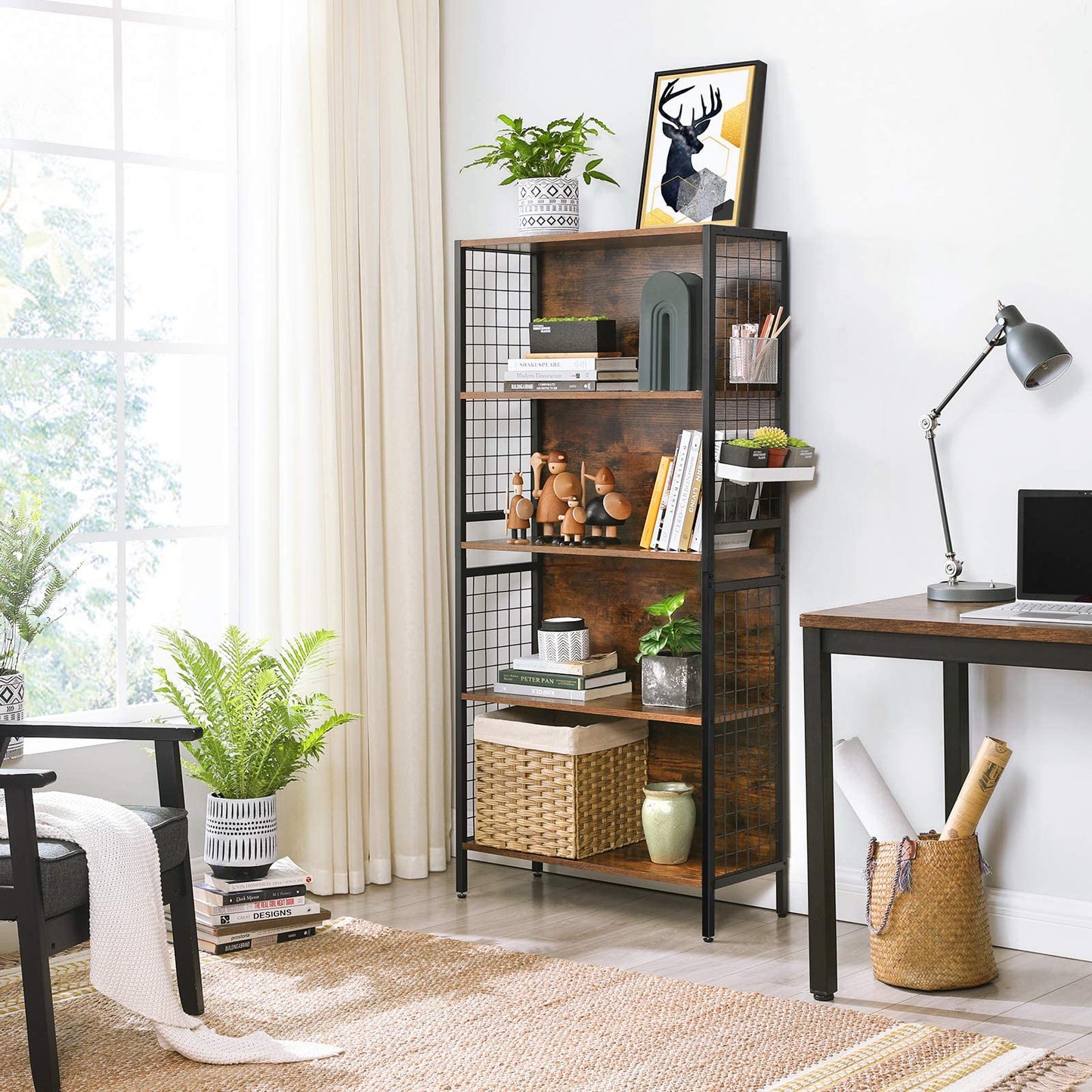 - VASAGLE Bookcase, Office Storage Shelf -