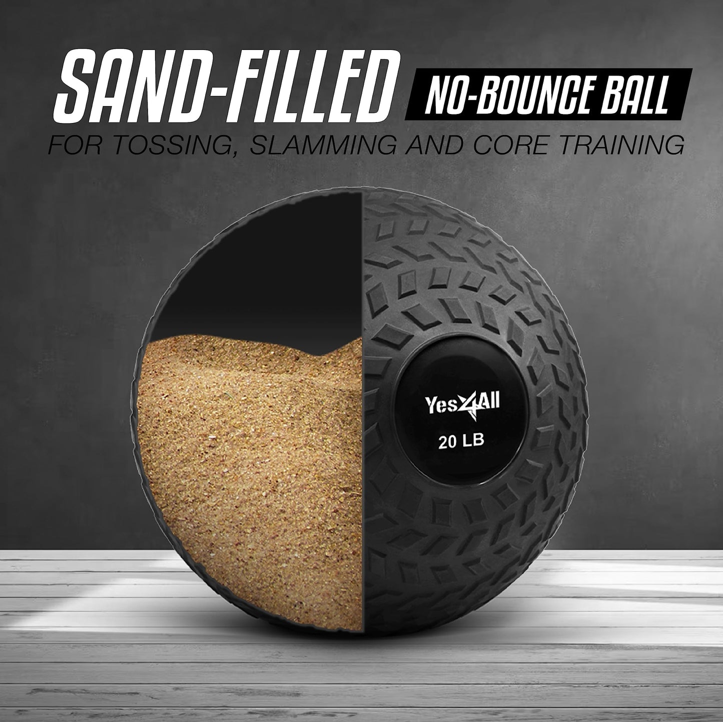 - Yes4All 1YHQ 9kg Slam Ball for Strength and Crossfit Workout – Slam Medicine Ball (9kg, Black)