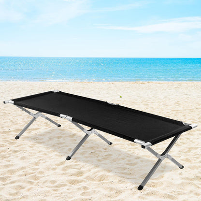 Albert Austin Folding Camping Bed – Portable Camp Bed, Camp Cot, Camping Folding Bed for Adults, Heavy Duty Office Outdoor Fold Up Travel Bed Single with Carry Bag