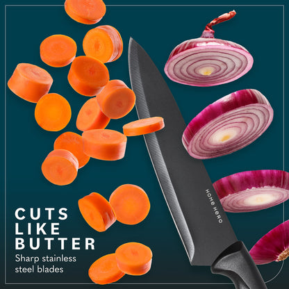 - Home Hero Ultra-Sharp Stainless Steel Kitchen Knife Set - Chef Knives Set (7 pcs Set -