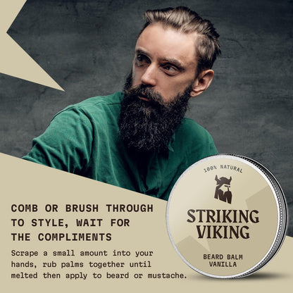 - Striking Viking Vanilla Beard Balm | Styles Strengthens & Softens Beards & Mustaches -