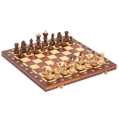 - Husaria International Folding Wooden Chess Game Set | Ambassador | 55-centimeter -