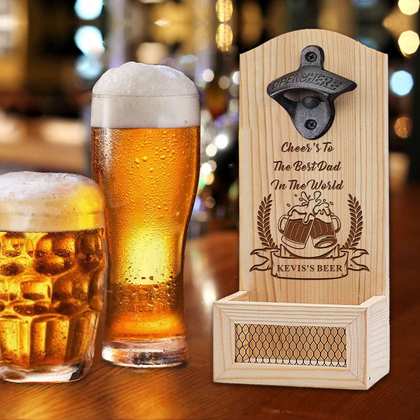 - Personalised Bottle Opener Wall Mounted Bottle Opener -