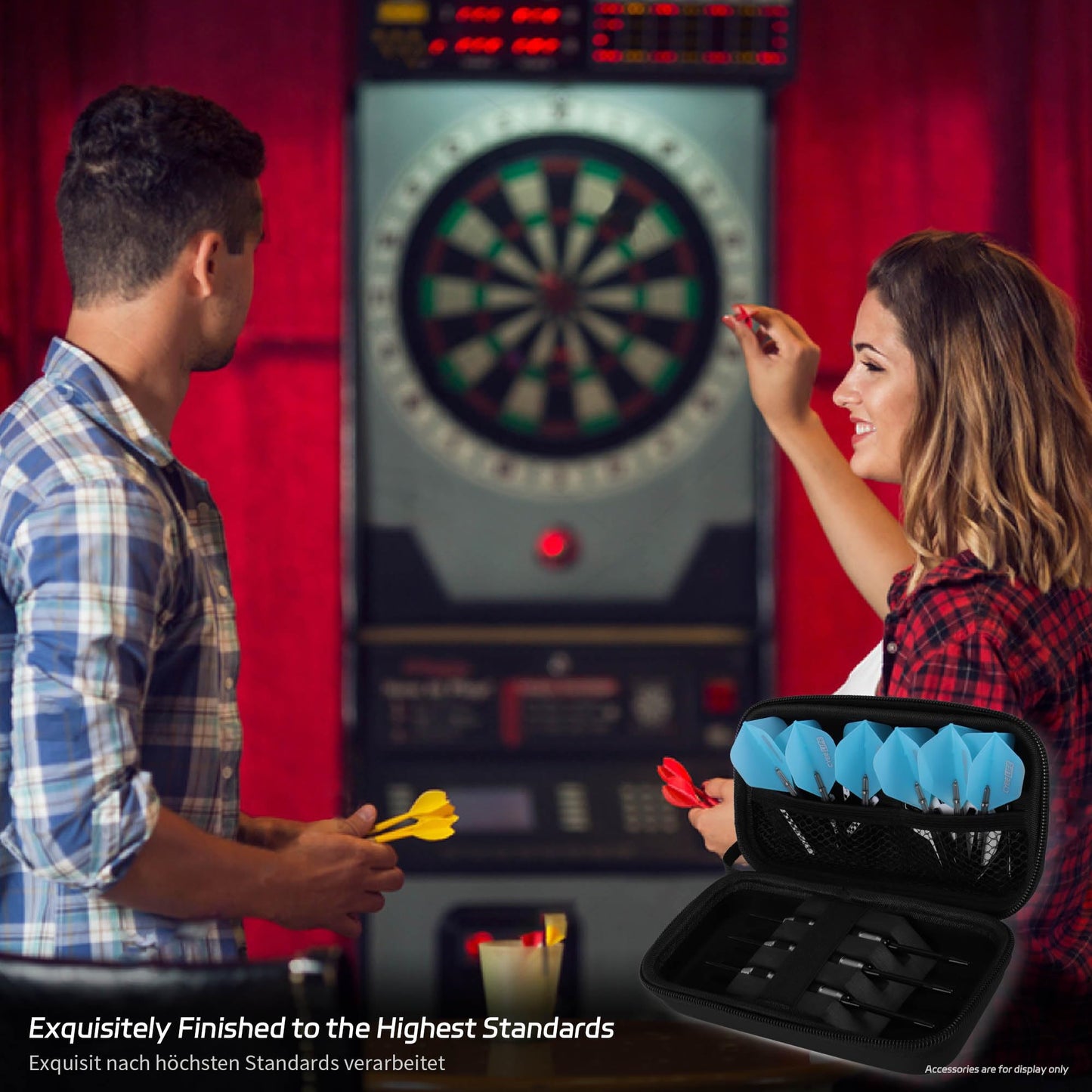 CyeeLife Dart Case,Darts Carrying Case for Steel Tip or Soft Tip Darts, Holds 3 Darts and Extra Accessories,Built-in Storage Tubes and Pockets for Flights, Tips, Shafts ect.