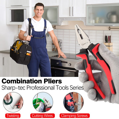 - Sharp-tec Combination Pliers 180mm | Multifunction Pliers | Wire Cutting/Crimping/Wire Twisting/Pulling and Nails Removing -