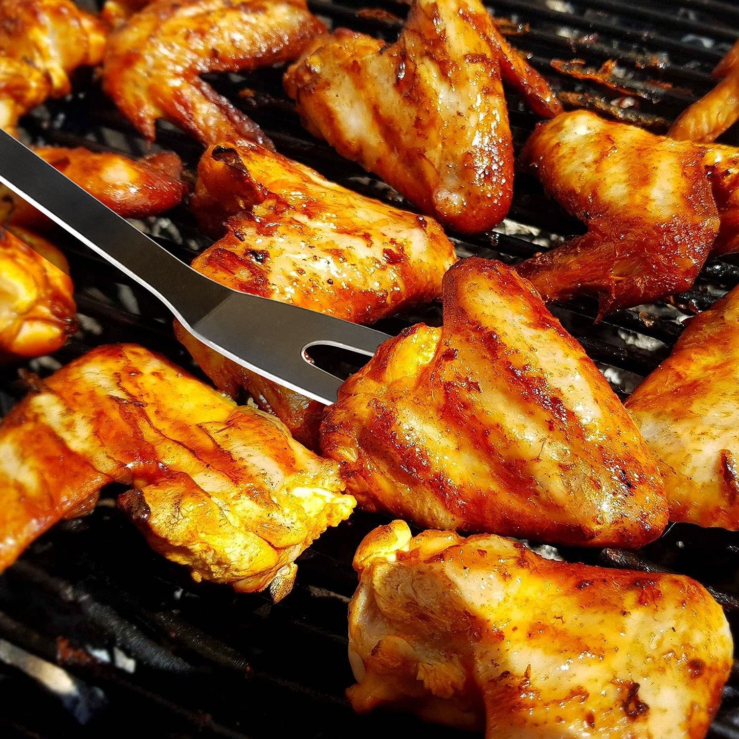 BBQ Utensil Set Stainless Steel Professional Barbecue Accessories Grill Tool with Bag Easy to Carry (9)