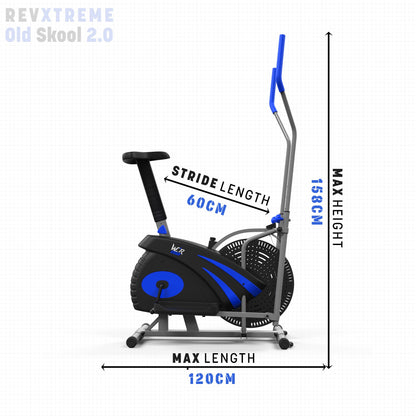 - We R Sports 2-IN-1 Elliptical Cross Trainer & Exercise Bike Home Fitness Cardio Workout Machine (Blue)