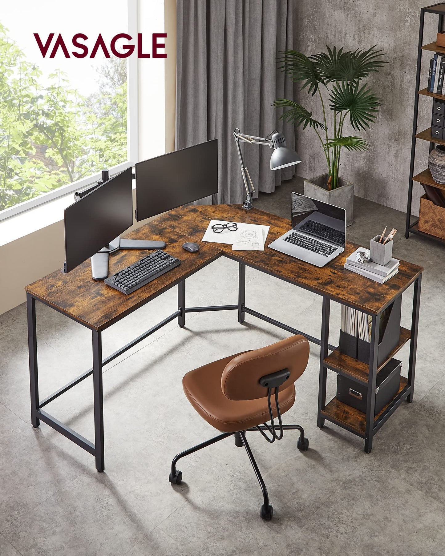 - VASAGLE Computer Desk, L-Shaped Corner Desk -