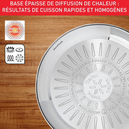 - Tefal 2 Piece Comfort Max | 24cm & 28cm Frying Pans | Stainless Steel, Silver, Black -