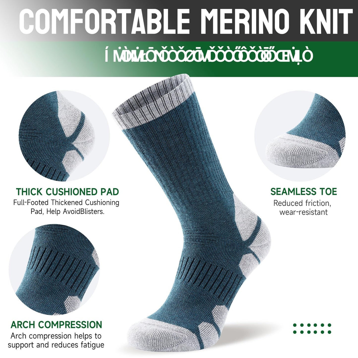 - Mens Walking Socks | Merino Wool | Hiking Socks for Men -