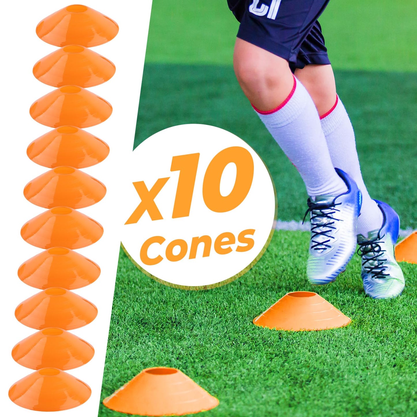 - YISSVIC Football Training Equipment Speed Agility Ladder Football Kick Trainer Set 6M 12-Rung with 10 Cones and 4 Stakes for Kids Children