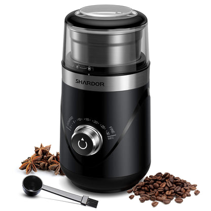 - SHARDOR Coffee Grinder Electric | Adjustable Precision Setting | Removable Stainless Steel Cup -