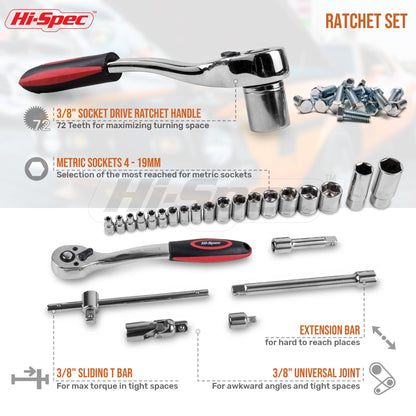 - Hi-Spec 67pc Car Tool Kit & Home DIY Mechanic Tools Set -