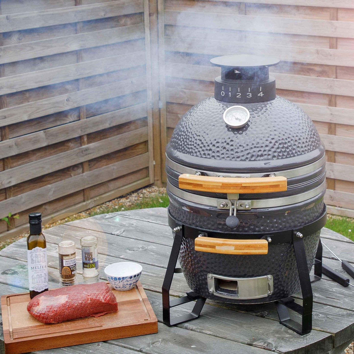 Dellonda Deluxe 16"(40cm) Ceramic Kamado Style BBQ Grill/Oven/Smoker - DG158