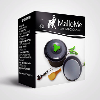- MalloMe Camping Cookware Mess Kit | Camping Cooking Set 10 Pcs -