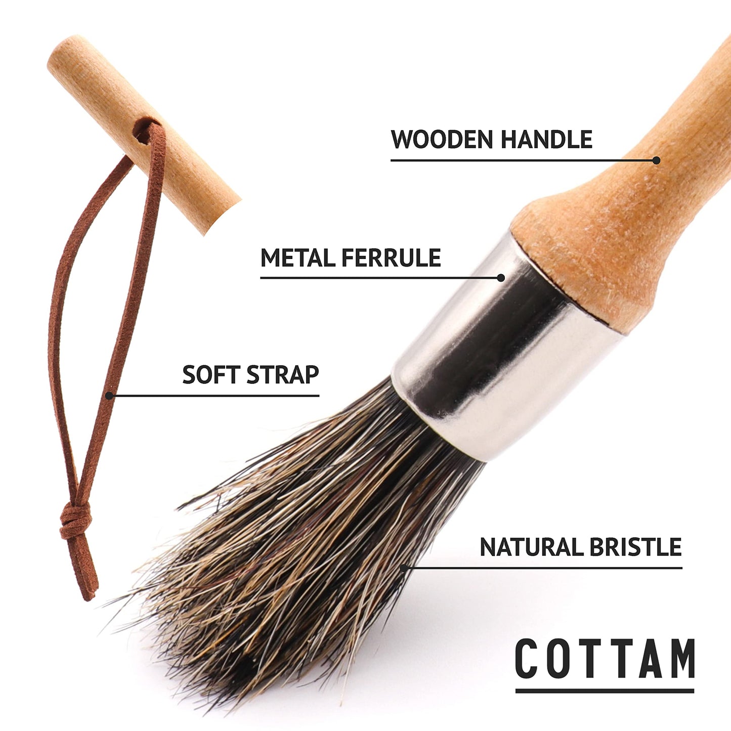 COTTAM Coffee Brush | Barista Brush | Coffee Bean Grinder & Espresso Machine Cleaning Brush (1, Small)