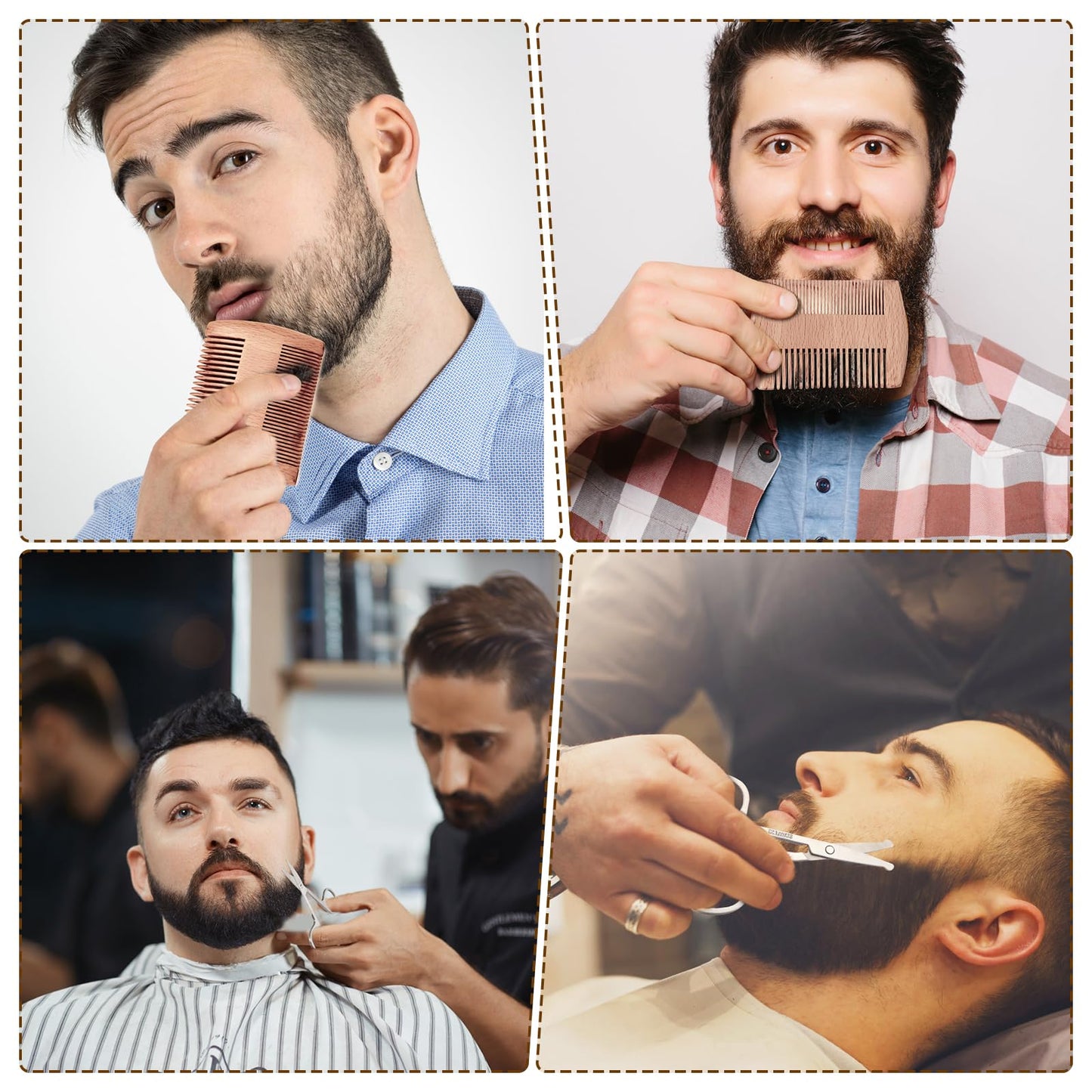 Boar Bristle Beard Brush for Men, Beards and Mustaches Grooming Set Including 100% Pure Boar Bristle Beard Brush, Beard Comb, 2 Pcs Mustache Scissors, and Travel Bag from Sofmild