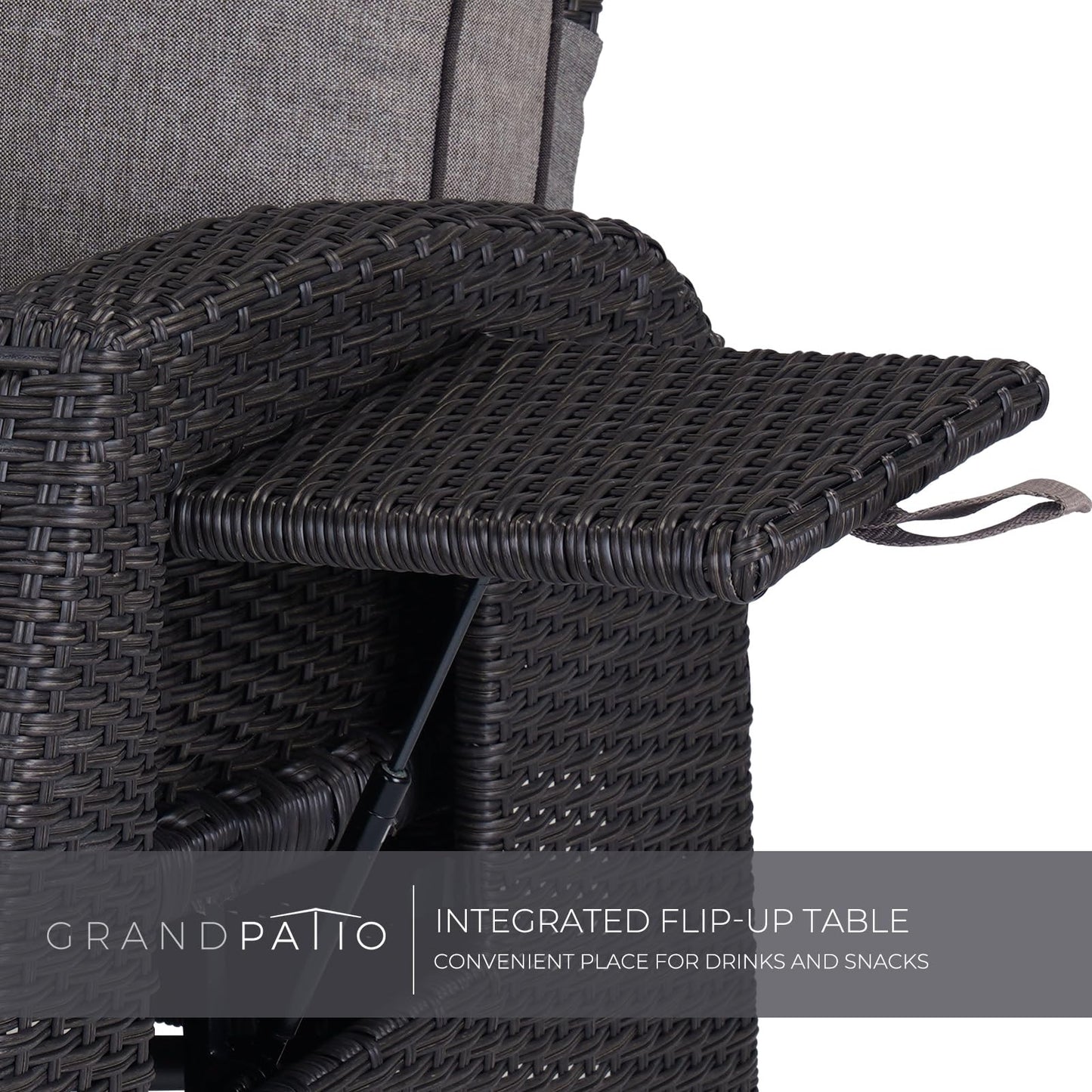 - Grand Patio Recliner Sunlounger | Adjustable Position Backrest Armchair With Flip Table -