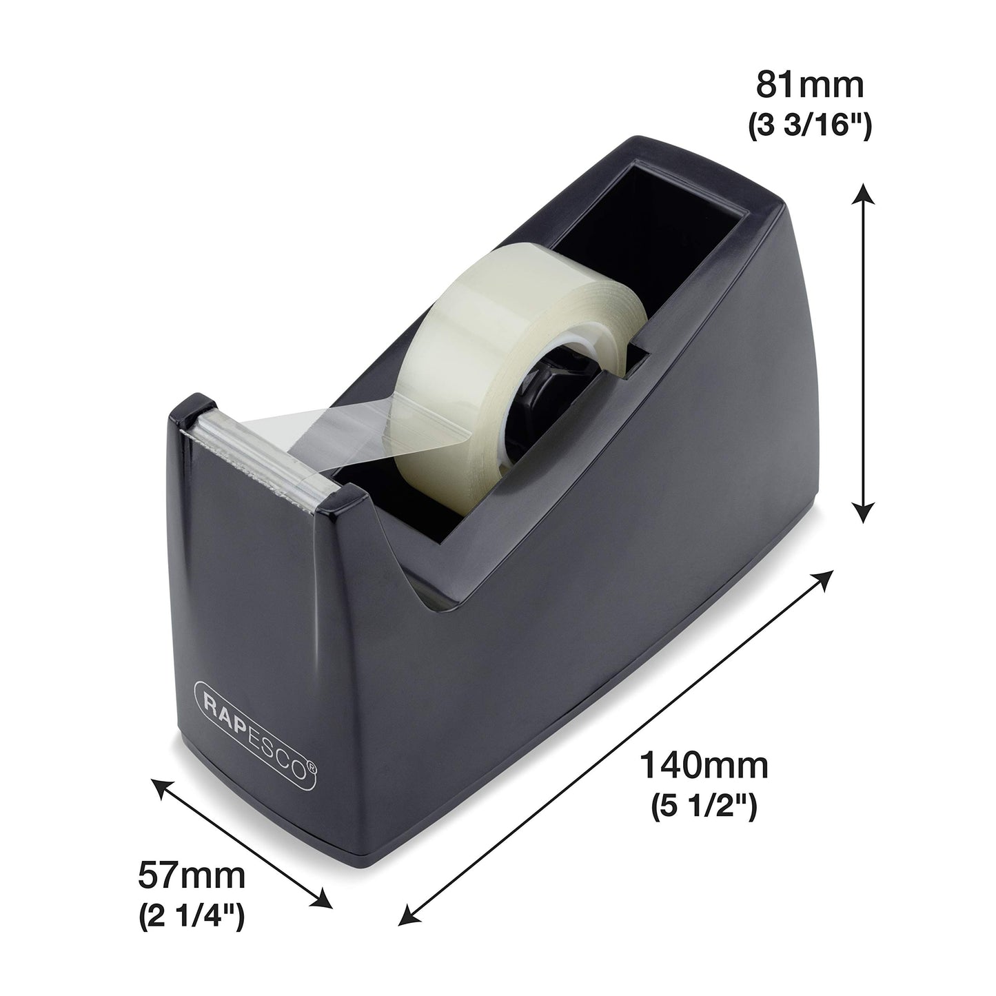 - Rapesco 1619 300 Tape Dispenser | 4 Tape Rolls | Black -