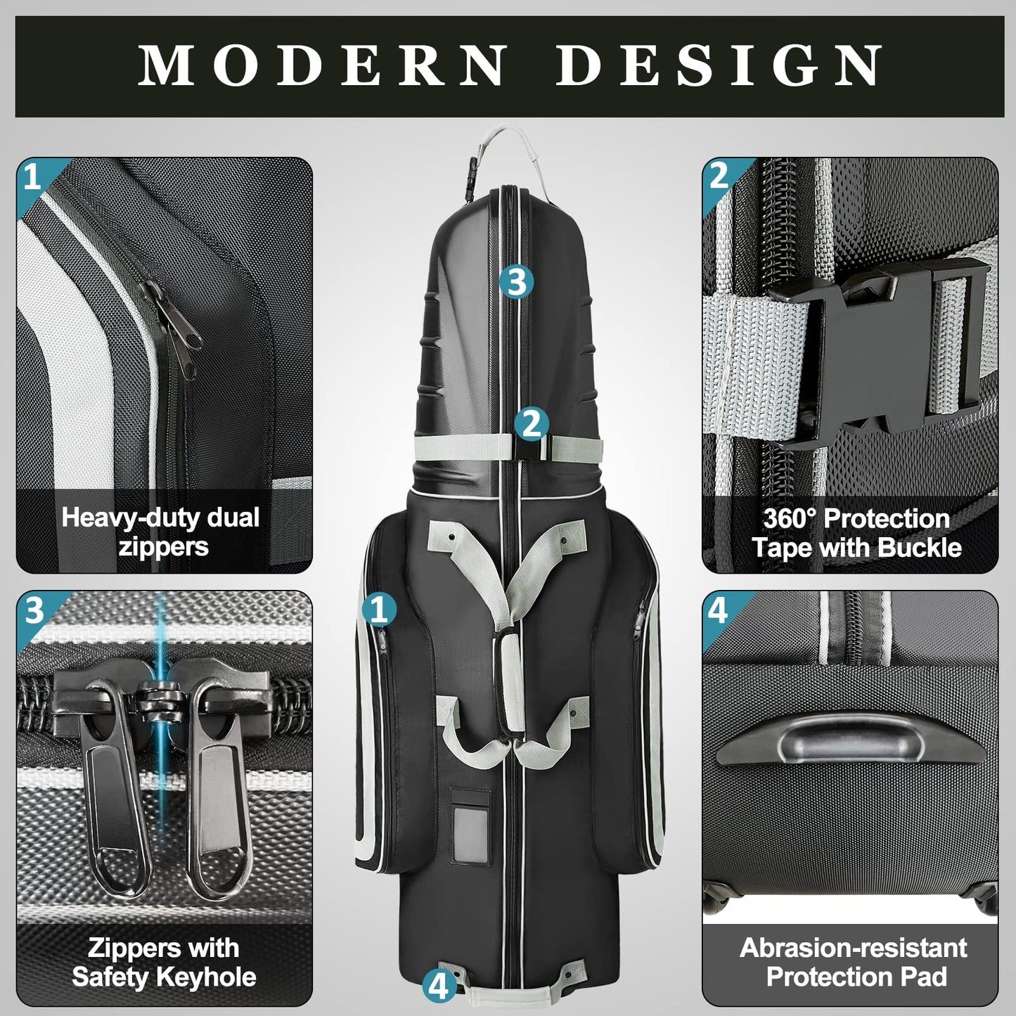 - Yamato Golf Travel Bag, Hard Shell With Wheels