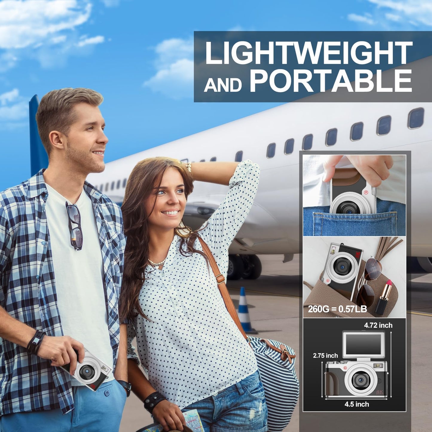 - Digital Camera | 56MP Cameras for Photography | 4K Vlogging Camera for YouTube | 180°Flip Screen Digital Point and Shoot Camera with 16X Zoom -