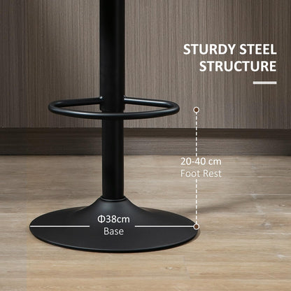 - HOMCOM Adjustable Swivel Bar Stools Set of 2 | Barstools with Footrest and Backrest -