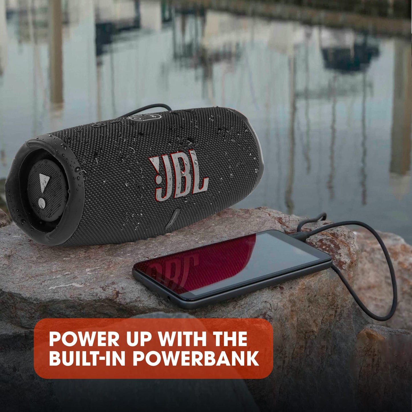 - JBL Charge 5 | Portable Bluetooth Speaker with deep bass | IP67 waterproof and dustproof | 20 hours of playtime | built-in powerbank -