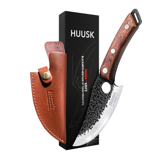 - Huusk | Japanese Kitchen Knife Set With Premium Leather Sheath | Designed For Balance And Control -