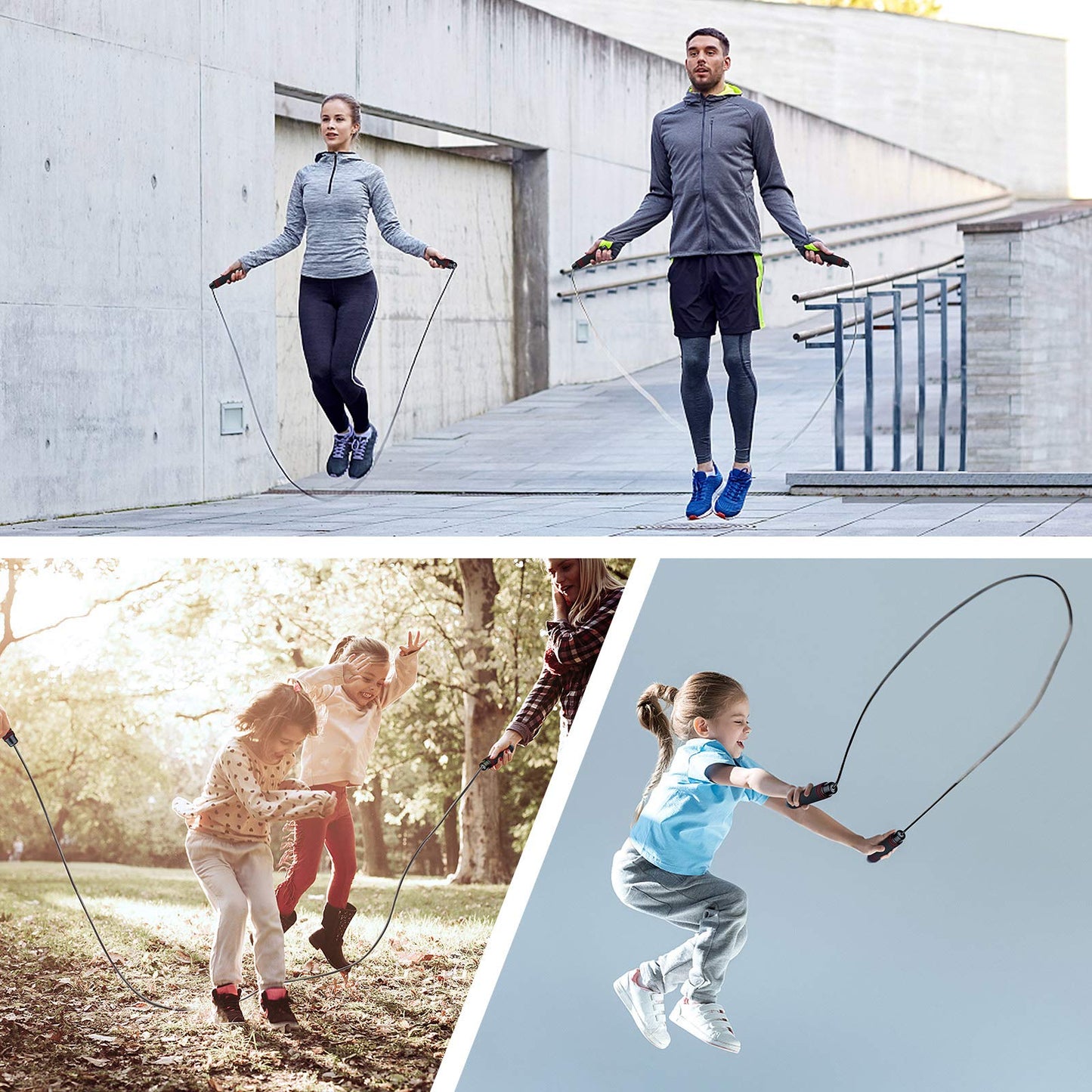 Blukar Skipping Rope, Speed Jump Rope Tangle-free Adjustable Rope with Rapid Ball Bearings & Soft Foam Handle for Fitness Workouts Fat Burning Exercises Boxing - Spare Rope Length Adjuster Included