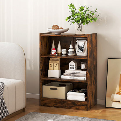 - SFAREST Wooden Bookcase | 3-Tier | Compact Storage Bookshelf -