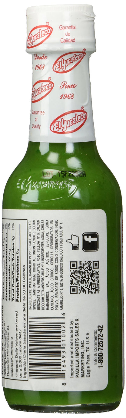 - El Yucateco Salsa Picante de Green Chile Habanero Hot Sauce | 120ml -