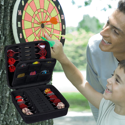 co2CREA Hard EVA Shell Storage Dart Case for 20 Steel Tip or Soft Tip Darts, Carrying Case with Numerous mesh Pockets Holder for Dart Tips,Shafts,Flights and More Dart Accessories,Case Only