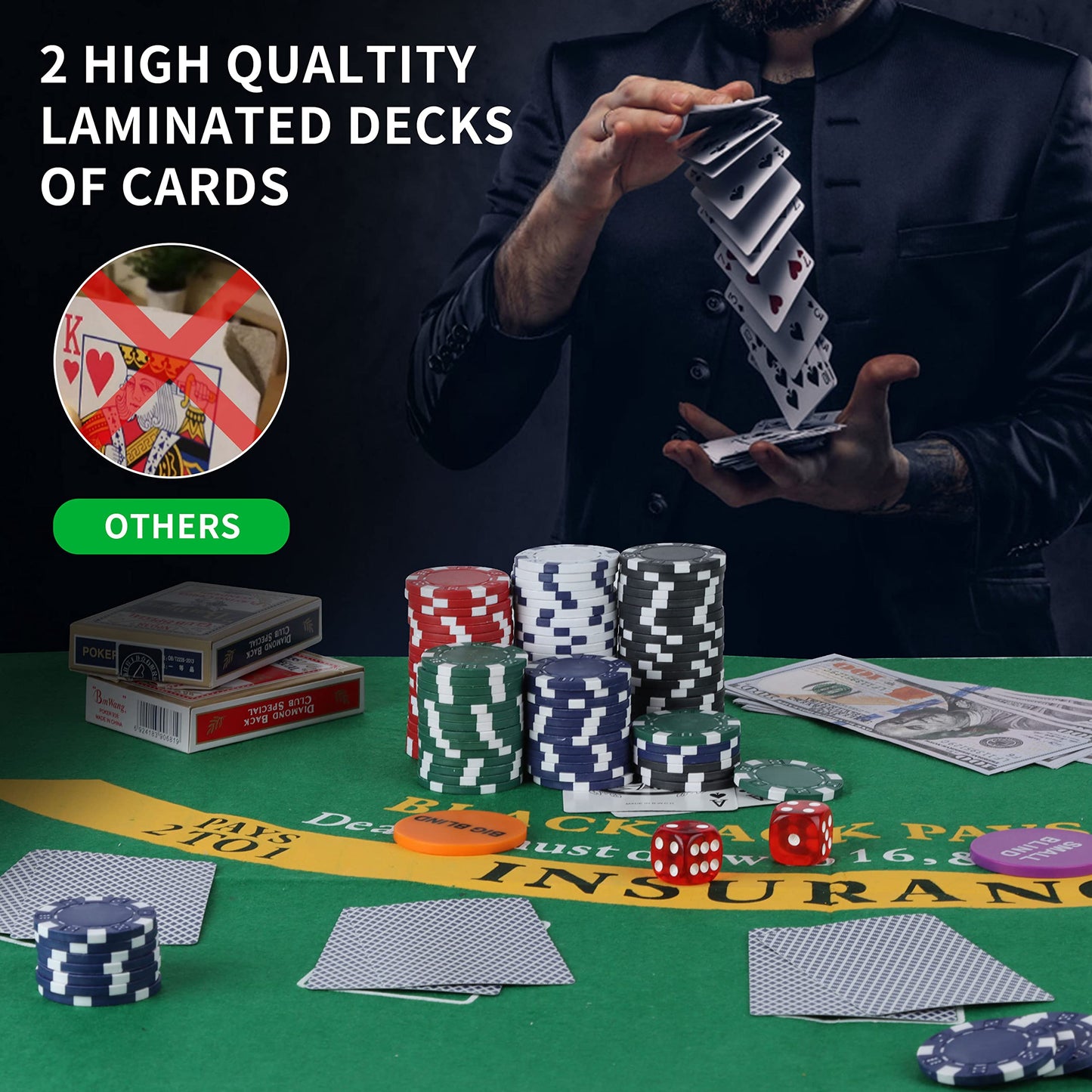 - JUNGLE STONE Texas Holdem Poker Set | 500 Piece Set in Aluminium Case -